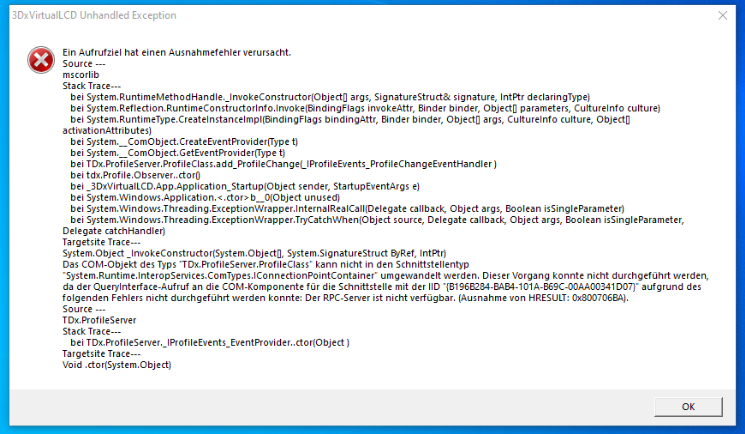 Screenshot of Errorscreenshot