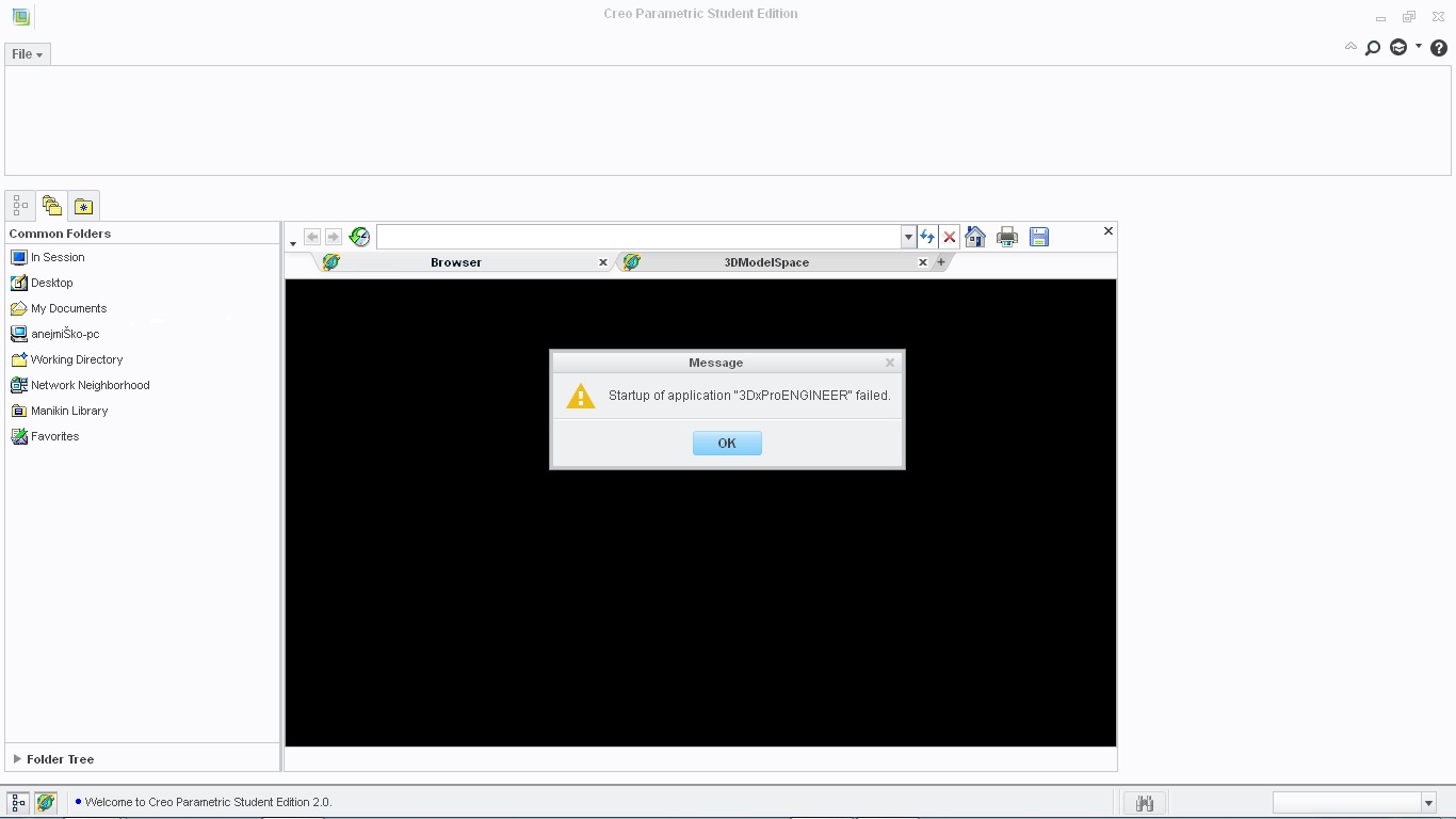 Preoblem with running Creo 2.0