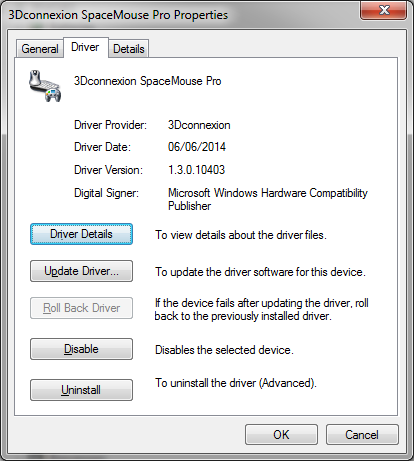 SpaceMouse Driver Detaisl