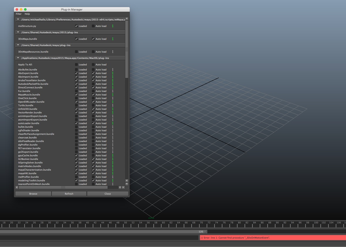 Problem running SpaceNavigator on Maya (Yosemite)