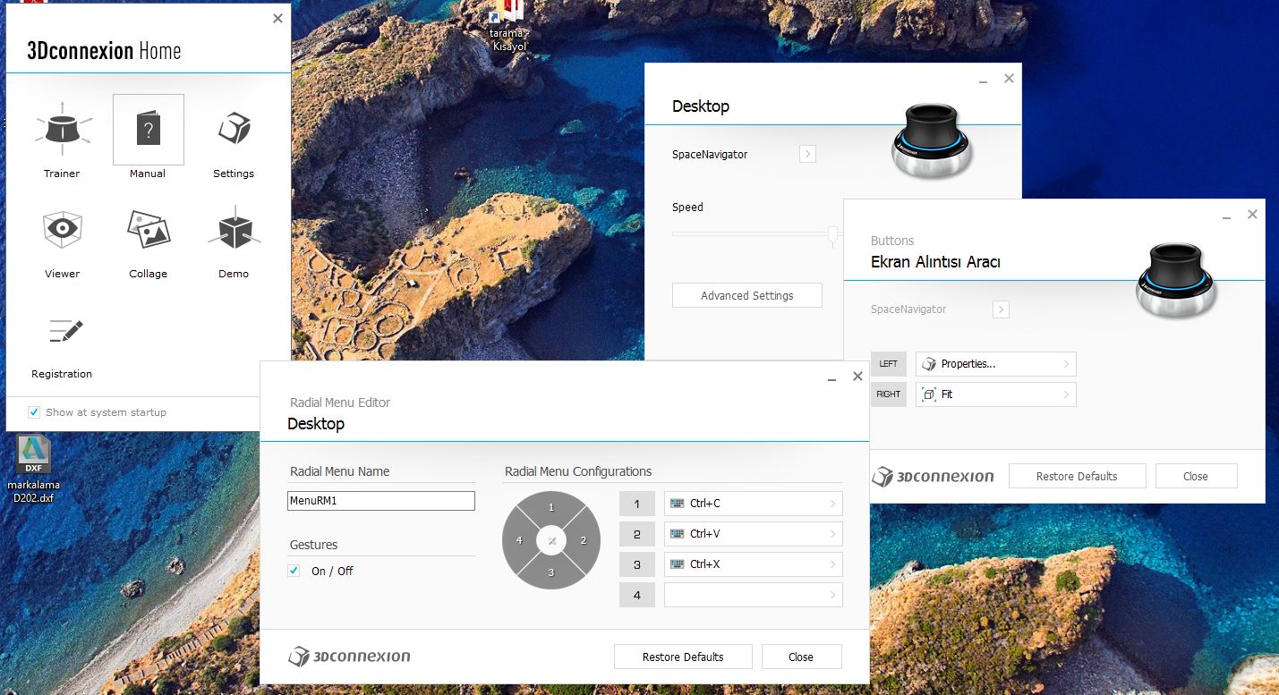 win10 desktop radial menu