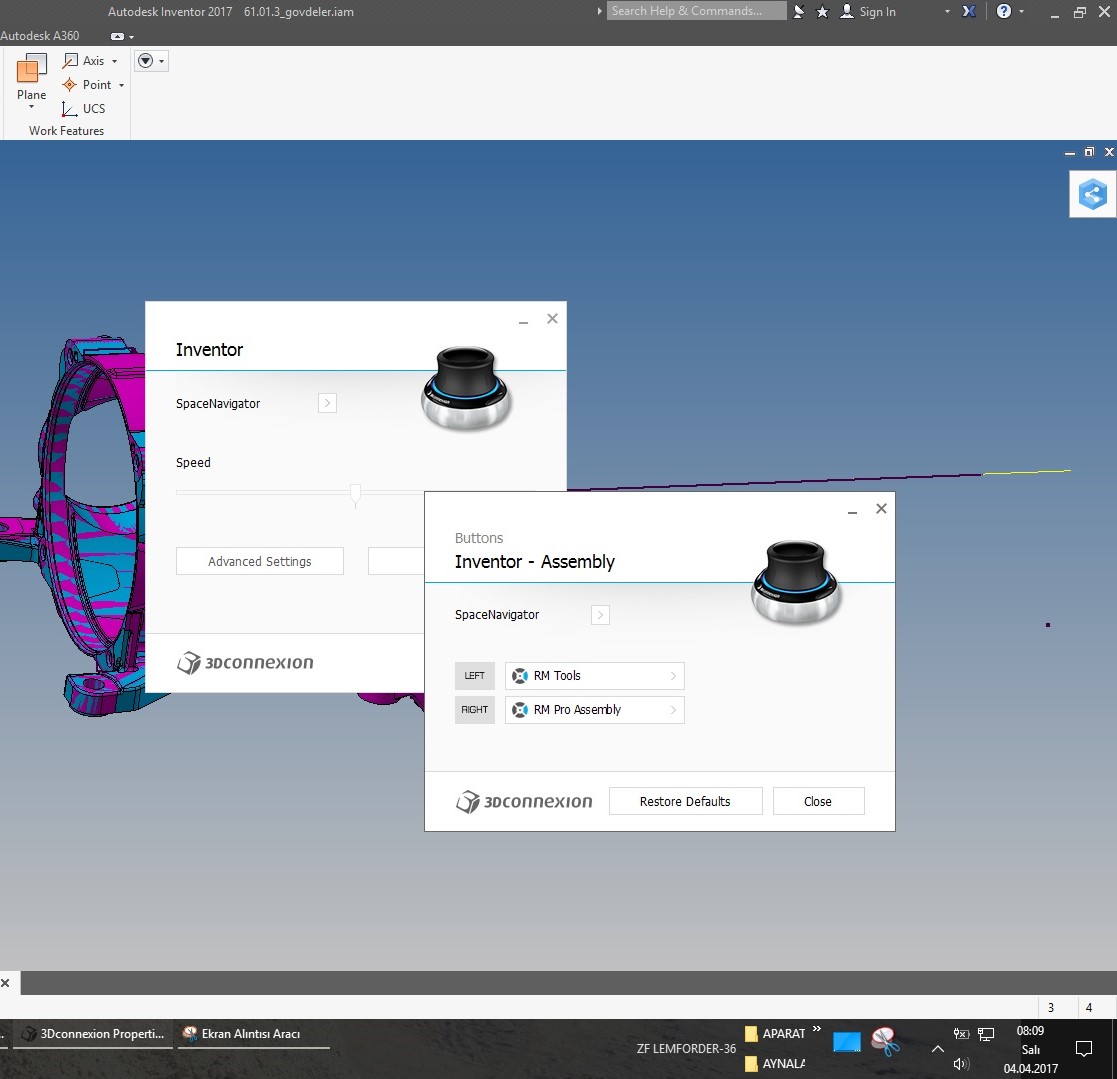 inventor radial menu