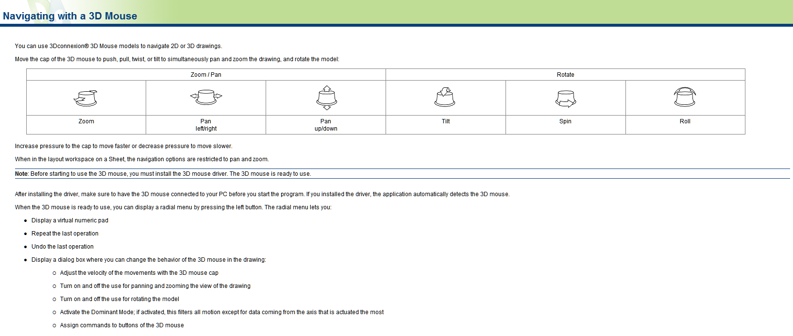 Section of the help file.